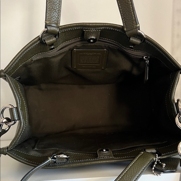 Coach Dark Green Dempsey Pebble Leather Carryall Tote with Crossbody - Picture 10 of 14